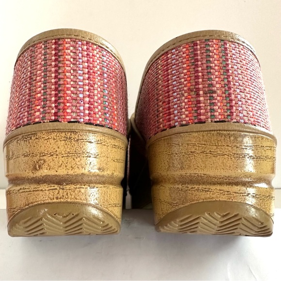 DANSKO PROFESSIONAL RED/PINK TEXTURED MULTICOLOR FABRIC CLOG Sz 6US/ 36EU - Picture 13 of 15